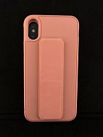 Чехол-подставка (силикон,магнит) для iPhone X/XS розовый песок - фото