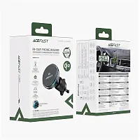 Автодержатель с беспроводной зарядкой Acefast D61, Qi2 25Вт, магнитный, на дефлектор (metal gray)