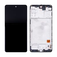 Дисплей для Samsung Galaxy M31s (M317F) модуль с рамкой Черный - (OLED) (Full Size)
