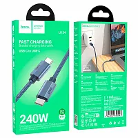 Кабель Type-C - Type-C Hoco U134 Fast charging cable (3A, 240W) 1.8м. оплетка black