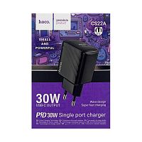 Сетевое зарядное устройство Type-C Hoco CS22A PD30W single port charger (EU) black