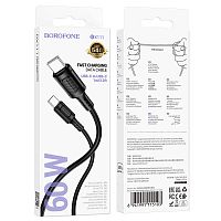 Кабель Type-C - Type-C Borofone BX111 (3А, PD60W) 1м, Черный