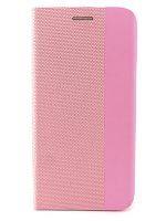 Чехол-книга MESH LEATHER MIX для iPhone 13 PRO 6.1" розовый