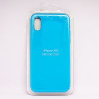 Чехол Silicon Case чехол накладка для IPhone X/XS цвет:№15 (Голубой)