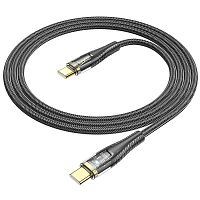 Кабель USB - 8 pin Hoco U121 Crystal charging cable 2.4A, Lighting 1м. оплетка (black)