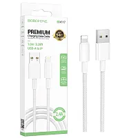 Кабель USB - 8 pin Borofone BX117 Lightning USB 2.4A 1м. белый White