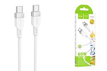 Кабель Type-C - Type-C Hoco X109 Silicone charging cable (3A, 60W) 1 м. white