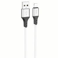 Кабель USB - 8 pin Hoco X86 Silicone charging cable 2.4A Lightning 1м. (white)
