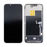 Дисплей для iPhone 13 Pro (A2640) в сборе с тачскрином Черный - (Soft OLED, Full HD, 120 Гц) (с верификацией = с привязкой без ошибки)